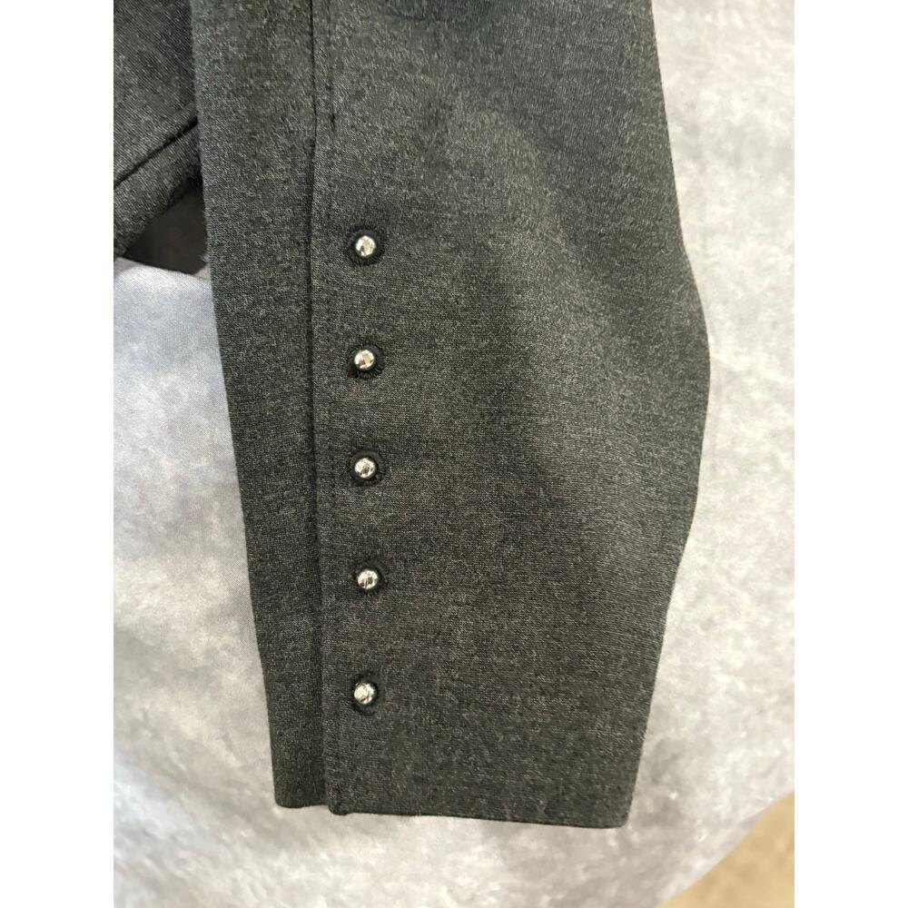 Chico’s Charcoal Gray Ponte Knit Slim Ankle Pants Stud Hem Pull On Sz US 8 (1) - Picture 5 of 6